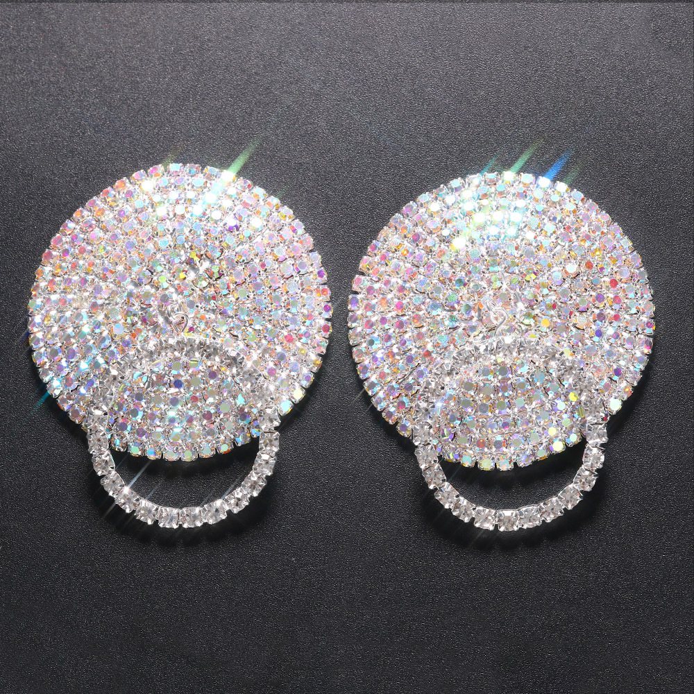 LB2023--Popular round rhinestone breast patch, nightclub sexy and interesting ab colored diamond breast patch
