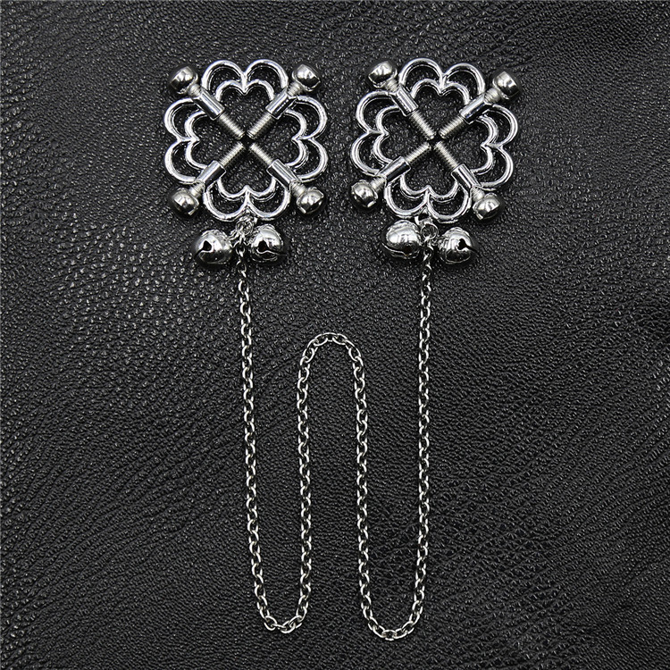 201100093--Sexy breast clamps, flower-shaped breast clamps, sexy flirting adjustable breast clamps