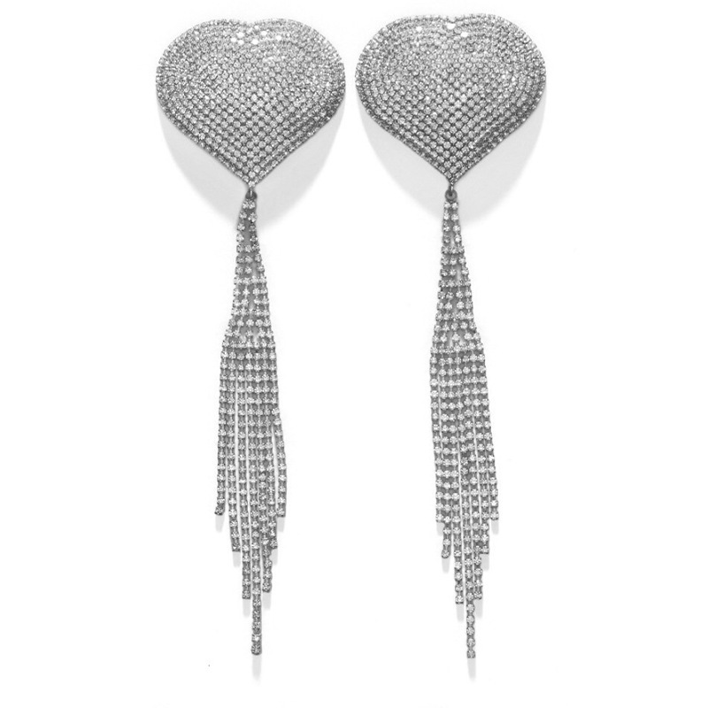 LB2022--Hot love tassel breast patch sexy sexy bikini rhinestone breast patch