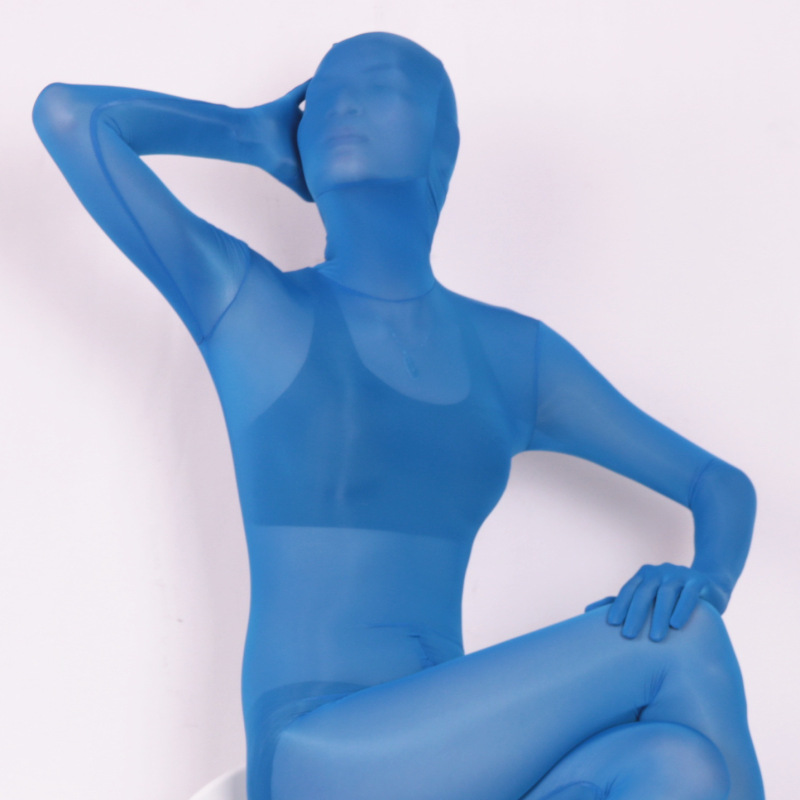 B10--Sexy high-elastic home male and female love corset see-through ice silk all-inclusive one-piece bodysuit