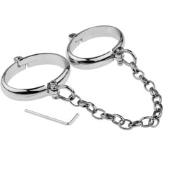QQ02--Sex toys metal women's handcuffs and shackles set, oval handcuffs SM men's and women's sex products bondage