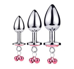 wo-15-Sex toys for men and women SM metal anal plug toys masturbation backcourt expansion round bell anal plug double ling