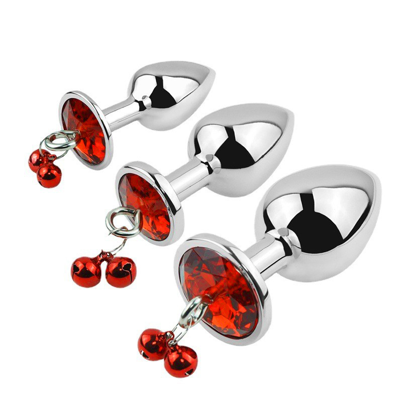 wo-15-Sex toys for men and women SM metal anal plug toys masturbation backcourt expansion round bell anal plug double ling