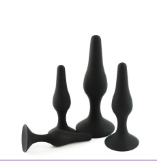 wo-18-Silicone backcourt anal plug four-piece set anal beads hands-free suction cup anal plug