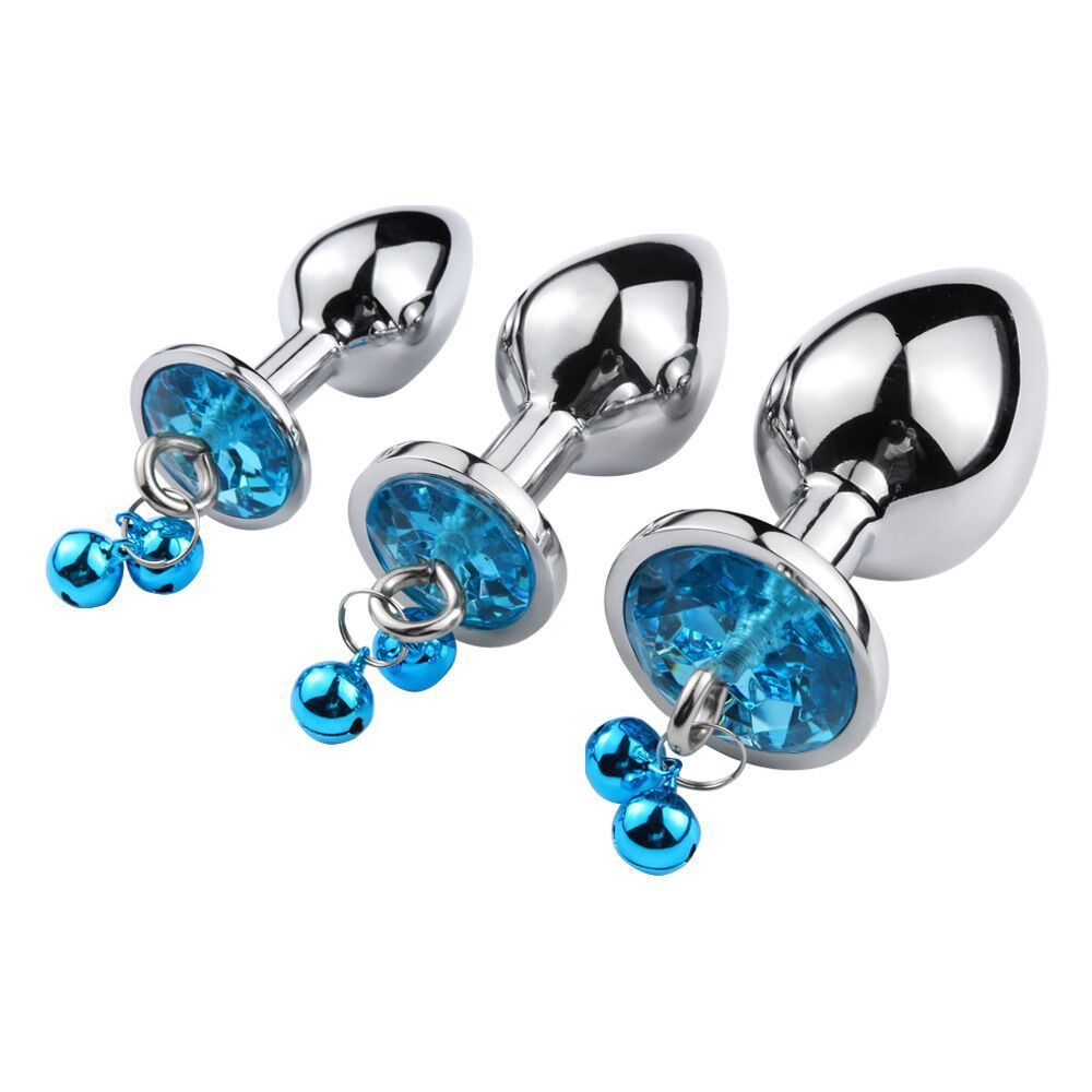 wo-15-Sex toys for men and women SM metal anal plug toys masturbation backcourt expansion round bell anal plug double ling