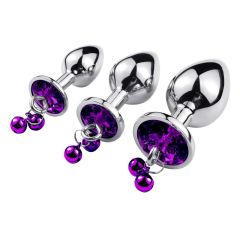 wo-15-Sex toys for men and women SM metal anal plug toys masturbation backcourt expansion round bell anal plug double ling