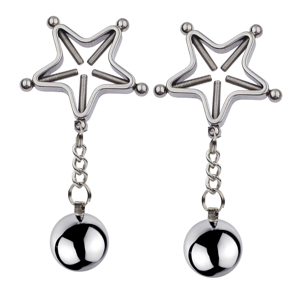 SZ016--Sex toys SM nipple clamp metal sex toys male and female couples student sex toys gravity ball weight-bearing pendant vaginal clamp
