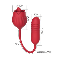 ZDB497-1--Charging tongue licking vibrating rose tongue masturbator telescopic vibrator