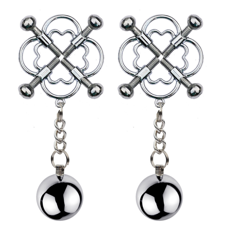 SZ016--Sex toys SM nipple clamp metal sex toys male and female couples student sex toys gravity ball weight-bearing pendant vaginal clamp