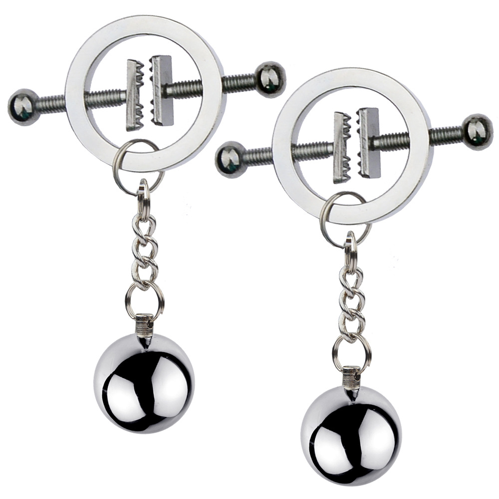 SZ016--Sex toys SM nipple clamp metal sex toys male and female couples student sex toys gravity ball weight-bearing pendant vaginal clamp