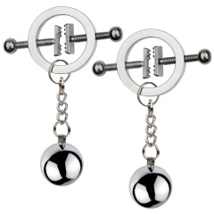 SZ016--Sex toys SM nipple clamp metal sex toys male and female couples student sex toys gravity ball weight-bearing pendant vaginal clamp