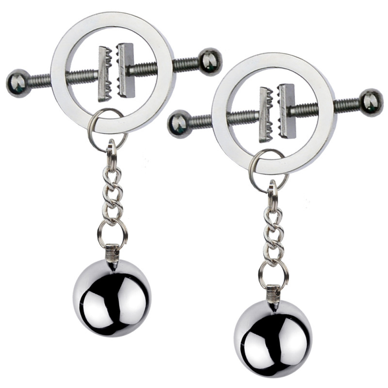 SZ016--Sex toys SM nipple clamp metal sex toys male and female couples student sex toys gravity ball weight-bearing pendant vaginal clamp