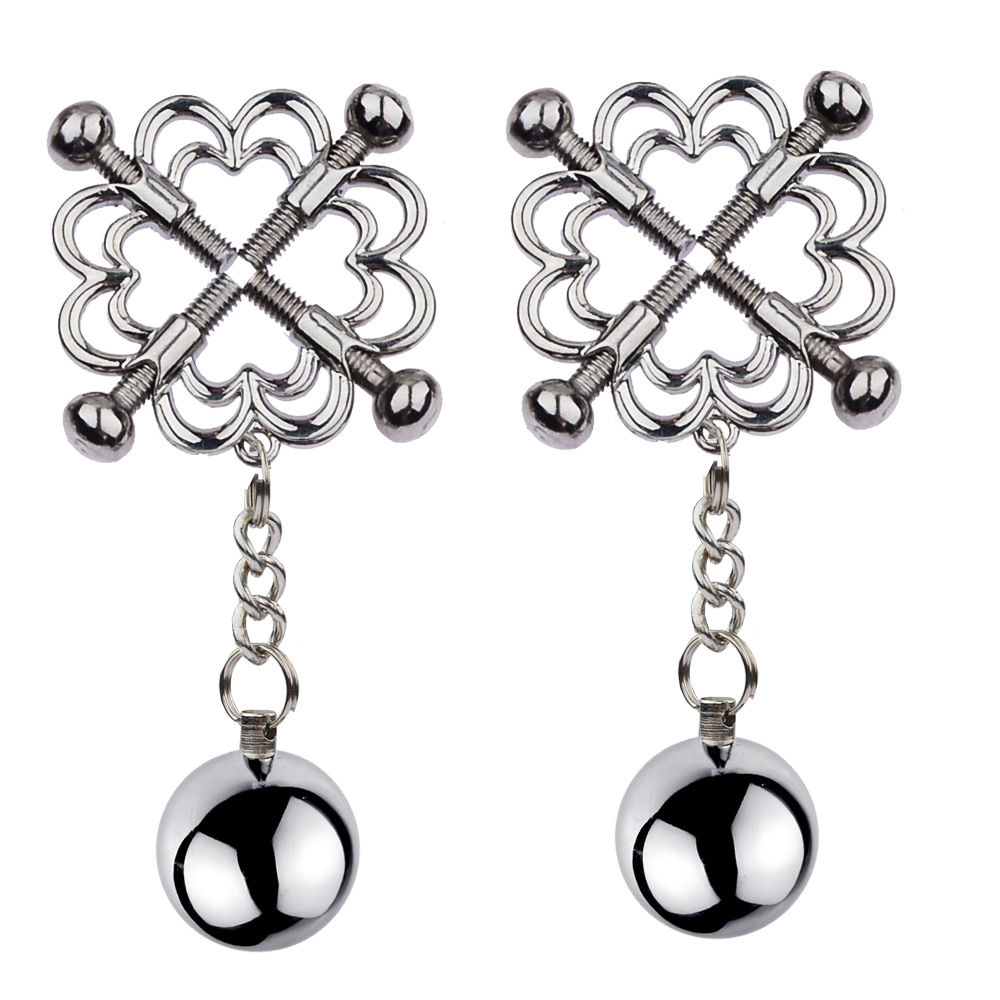 SZ016--Sex toys SM nipple clamp metal sex toys male and female couples student sex toys gravity ball weight-bearing pendant vaginal clamp