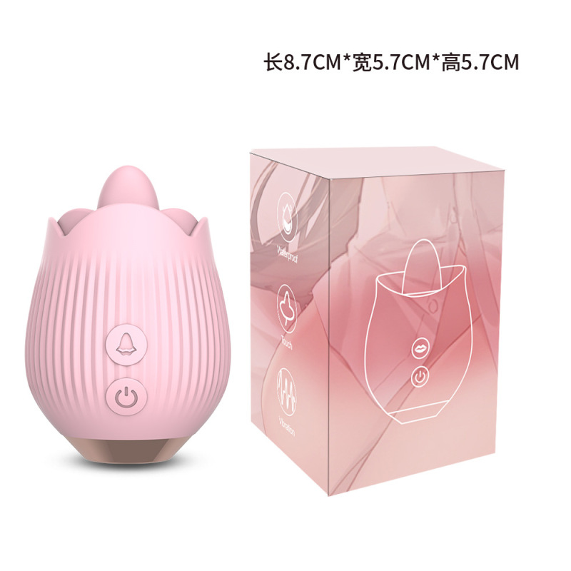 ZDB497Rechargeable tongue licking vibrating rose tongue masturbator