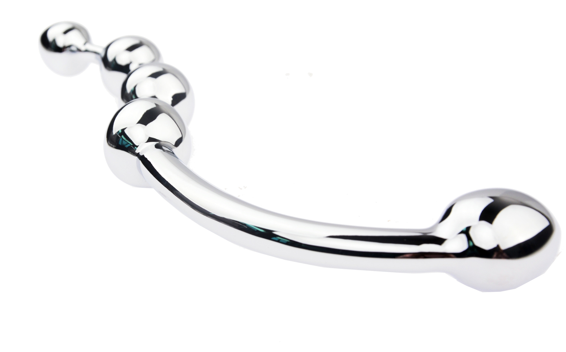 wo-27-Adult SM sex toys, metal anal plug, 4-bead anal plug, anal massage, prostate massage, anal plug, S stick