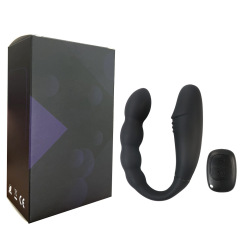 GS215-1--Rechargeable U-shaped double-head vibrator, simulated masturbation, silicone pull-bead anal plug, remote-controlled vibrator