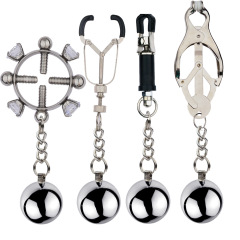 SZ016--Sex toys SM nipple clamp metal sex toys male and female couples student sex toys gravity ball weight-bearing pendant vaginal clamp