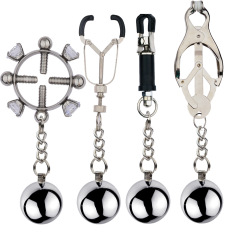 SZ016--Sex toys SM nipple clamp metal sex toys male and female couples student sex toys gravity ball weight-bearing pendant vaginal clamp