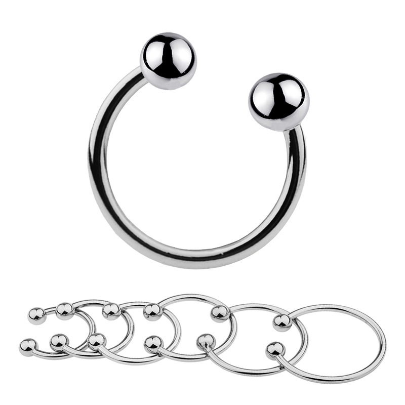 wo-22-Men's SM metal penis ring metal locking sperm ring jj double bead ring C ring penis ring penis sleeve