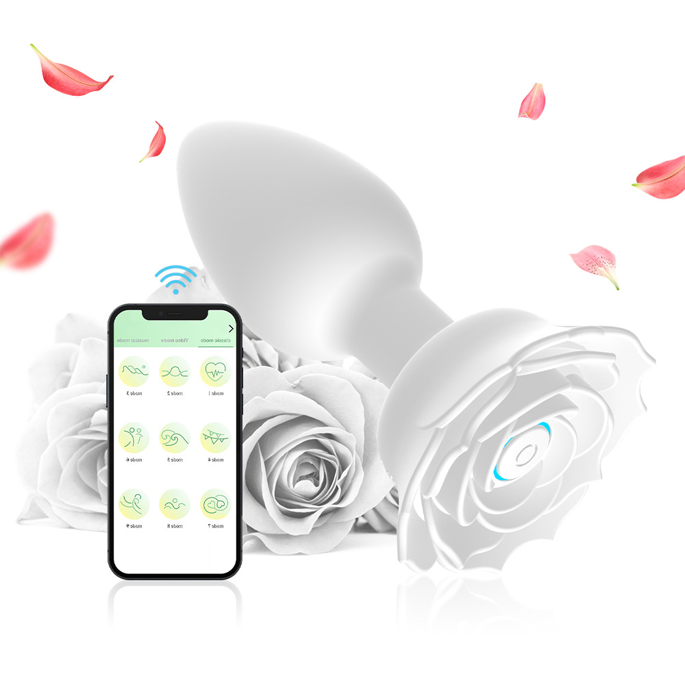 GS431--Charging APP remote control rose silicone anal plug female masturbation device