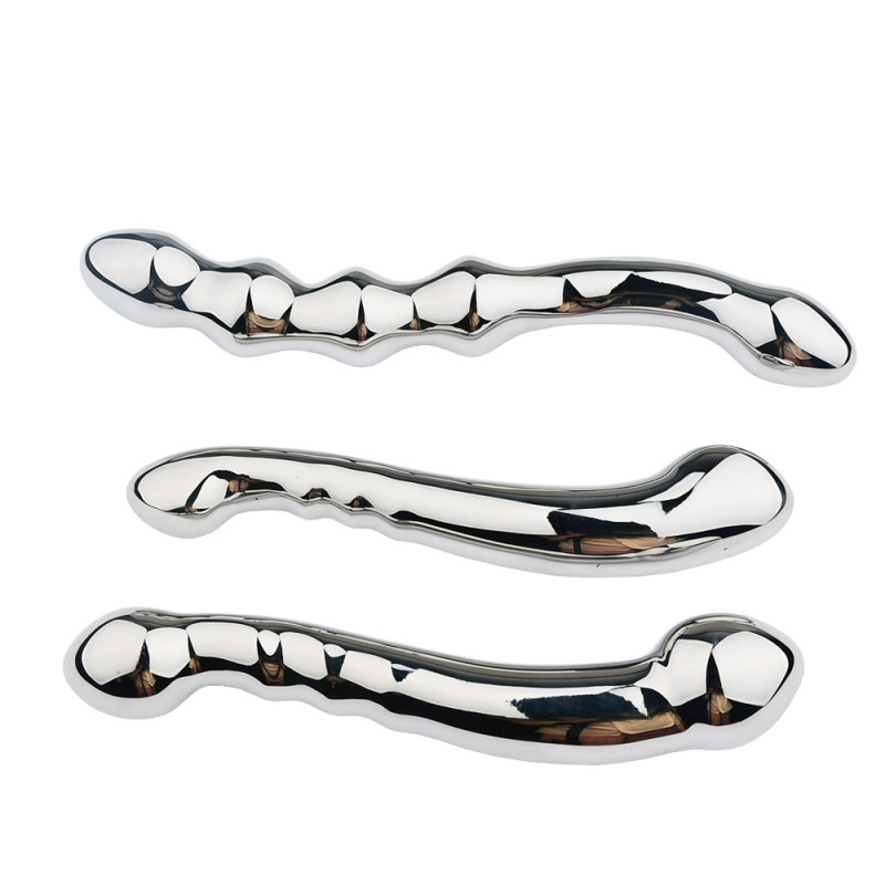 wo-28-Metal stainless steel prostate massager masturbation stick anal plug anal plug