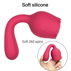 TD1076-1--Double-headed rose sucking vibrator female masturbation vibrating AV massage stick