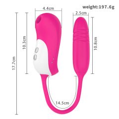 TD1090-1--Rechargeable Penguin Sucking Telescopic Vibrator Female Masturbation Massage Vibrator