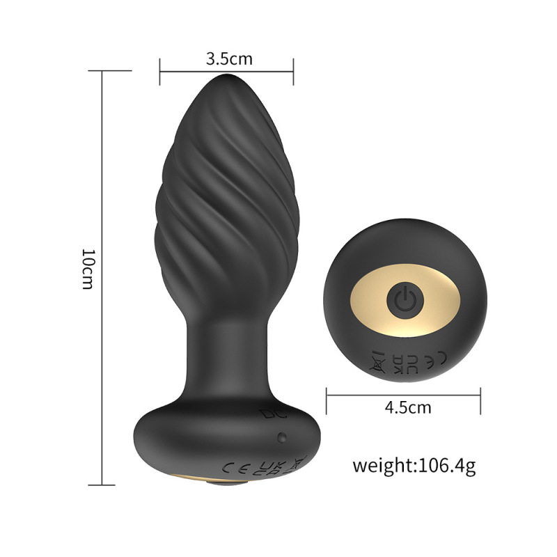 GS428--Threaded Charging Wireless Remote Control APP Vibrating Back Court Silicone Anal Plug Vibrator