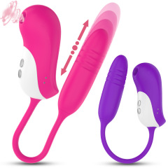 TD1090-1--Rechargeable Penguin Sucking Telescopic Vibrator Female Masturbation Massage Vibrator