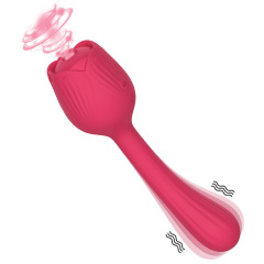 TD1076-1--Double-headed rose sucking vibrator female masturbation vibrating AV massage stick