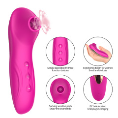 RF053--Rechargeable sucking teasing massage female masturbation vibrator