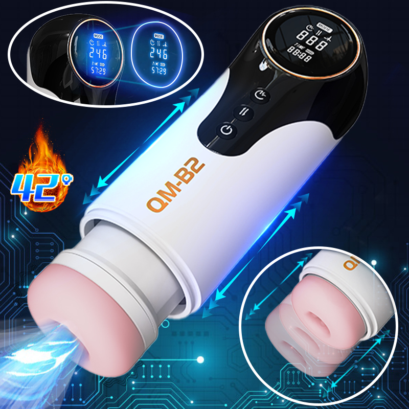 AL998--New product B2 bombing machine cup retractable sucking LCD counting male masturbation device