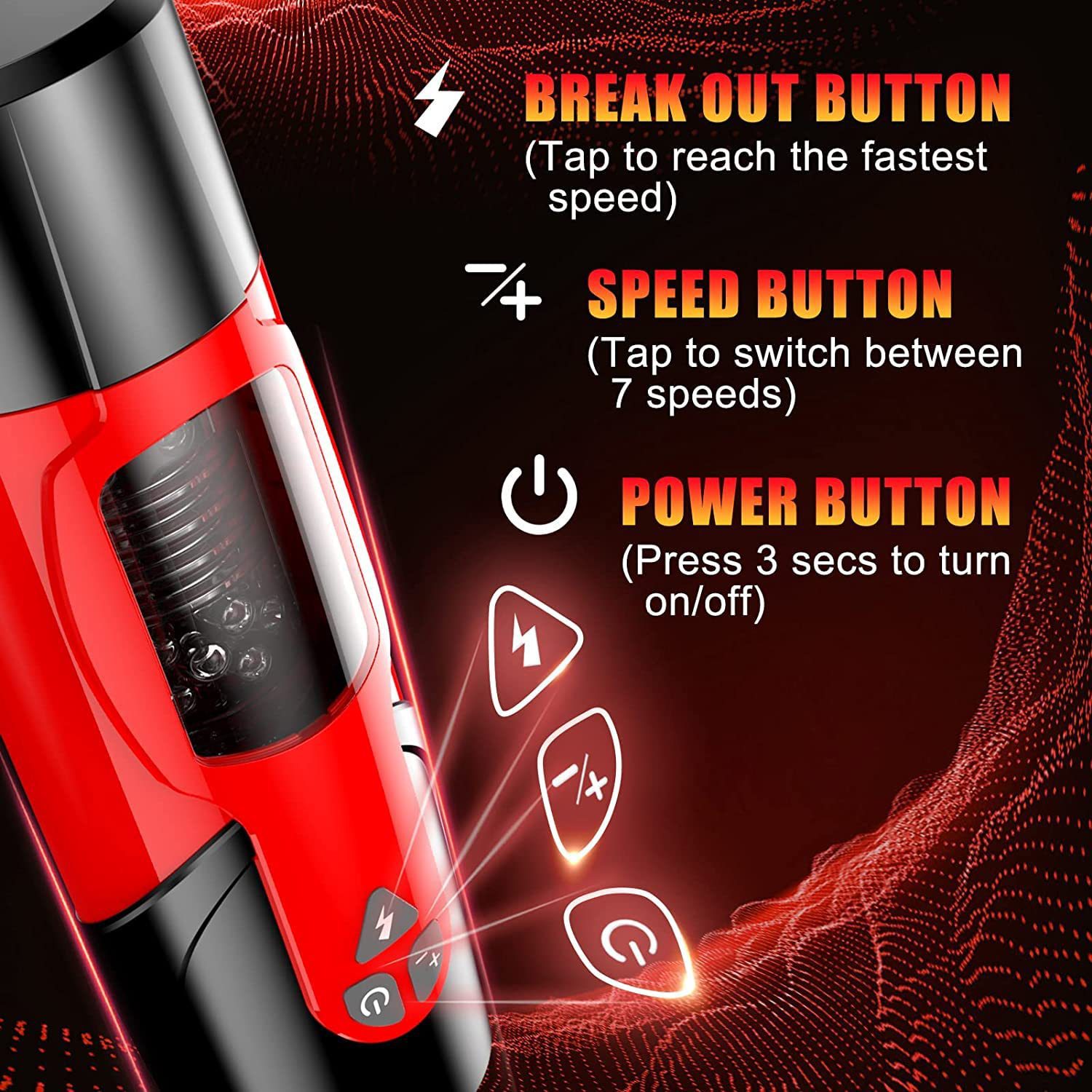 AL1928--Dark Knight Electric Fully Automatic Telescopic Rotating Sound Silicone Aircraft Cup Exerciser