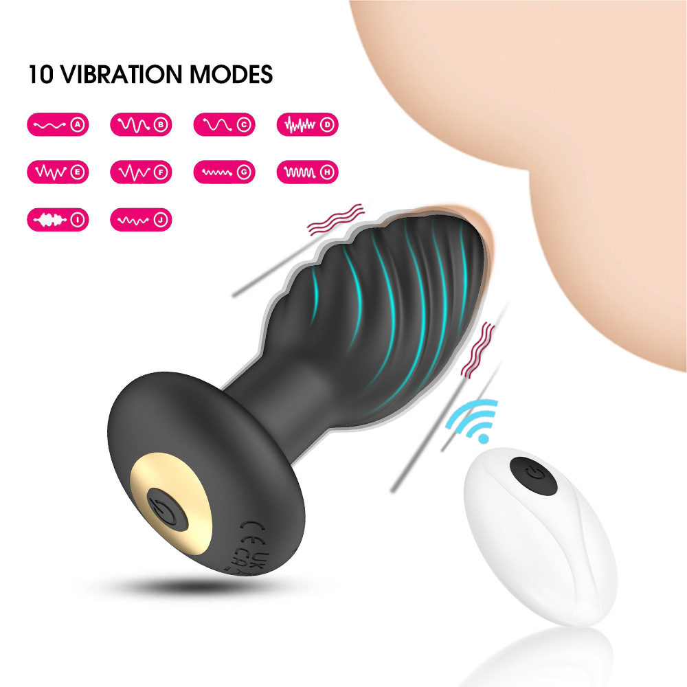 GS428--Threaded Charging Wireless Remote Control APP Vibrating Back Court Silicone Anal Plug Vibrator