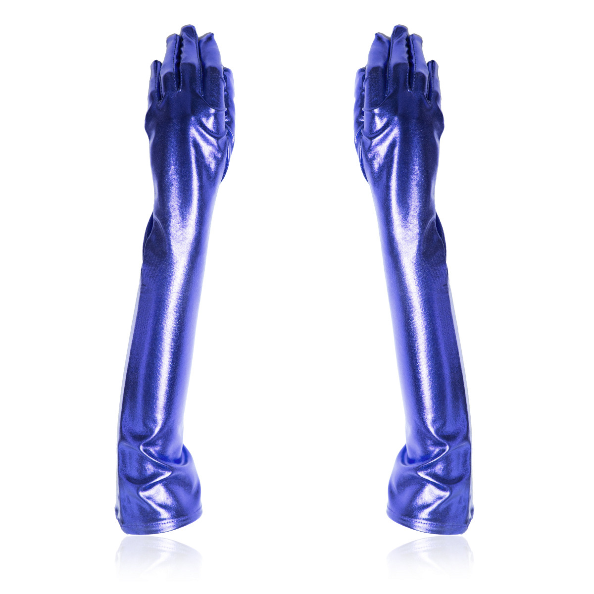 302401086-Flirting Black Patent Leather Gloves Women's Utensils Five Finger Gloves Full Finger Gloves