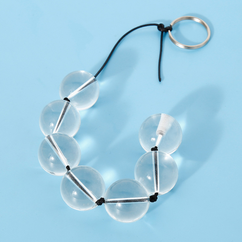 371101163-Crystal glass backcourt pull beads ice beads anal plug adult sex toys glass ball female anal plug