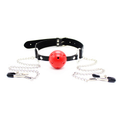 222400087-Soft oral ball for sex, mouth plug, breast clamp, mouth ball, dual-purpose alternative toy, couple's flirting and sexual health care