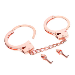 251600250-Men's and women's metal handcuffs, sexy handcuffs, QQ handcuffs, simulation toys, alloy stainless steel hand and foot cuffs