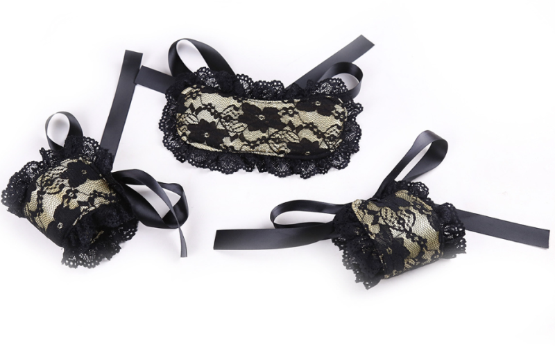 333410011-Sexy adult sex products, lace handcuffs, shackles, whip set, alternative toys