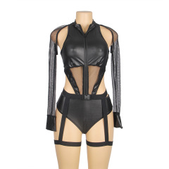 R81116--Large size slim fit, no need to take off, passionate temptation jumpsuit