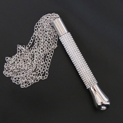 291200168-Hot selling diamond handle iron chain mustache whip weighted chain riding whip pointer sex supplies