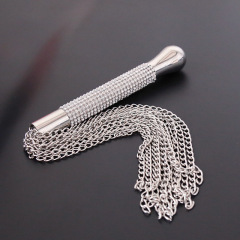 291200168-Hot selling diamond handle iron chain mustache whip weighted chain riding whip pointer sex supplies