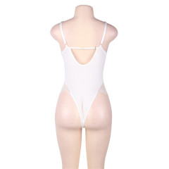 R80505--Plus size sexy lingerie, sexy lace suspender one-piece pajamas, steel rims, beautiful back