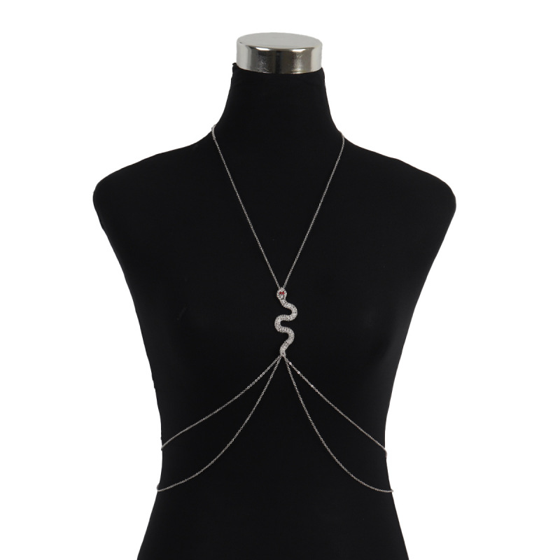 ST22805-New chest chain jewelry simple exaggerated rhinestone European and American nightclub sexy crystal body chain