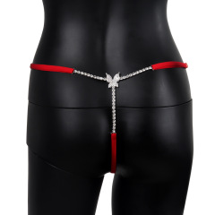 ST221018-Butterfly Rhinestone Women's Underwear European and American Sexy Bikini Exquisite Butterfly Waist Chain