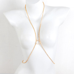 ST230708-Fashionable and simple summer beach bikini sexy diamond chain body chain