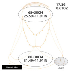 ST230707-European and American sexy sequin tassel clothing chain simple cross chain alloy body chain