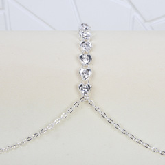 ST230210-Love Rhinestone Breast Chain Fashionable and Sexy Bikini Nightclub European and American Style Body Chain for Women