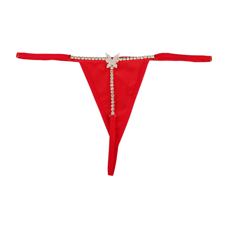 ST221018-Butterfly Rhinestone Women's Underwear European and American Sexy Bikini Exquisite Butterfly Waist Chain