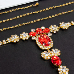 ST22506-Waist accessories fashionable European and American ruby ​​bikini rhinestone chain sexy thong body chain
